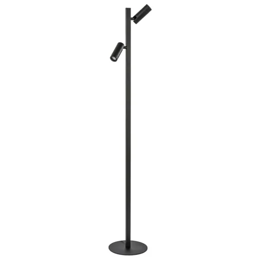 Moderne vloerlamp met verstelbare spots zwart/goud