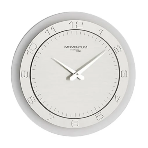 Moderne wandklok rond RVS keuken/kantoor