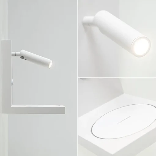 Moderne wandlamp wit inclusief LED en fast charger