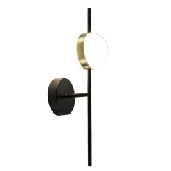 Moderne wandlamp zwart met witte bol incl LED