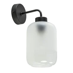 Moderne wandlamp zwart met helder/mat glas