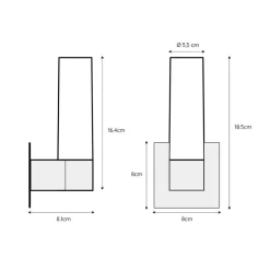 Moderne wandlamp zwart met opaal glas IP44