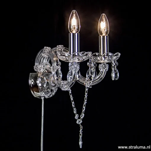 Mooie wandlamp Maria Theresa 2-lichts