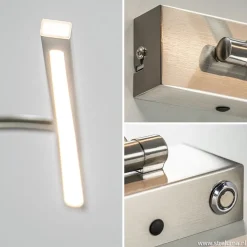 Nikkel LED wandlamp voor boven schilderij