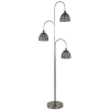 Nikkel vloerlamp met zwarte draad kapjes
