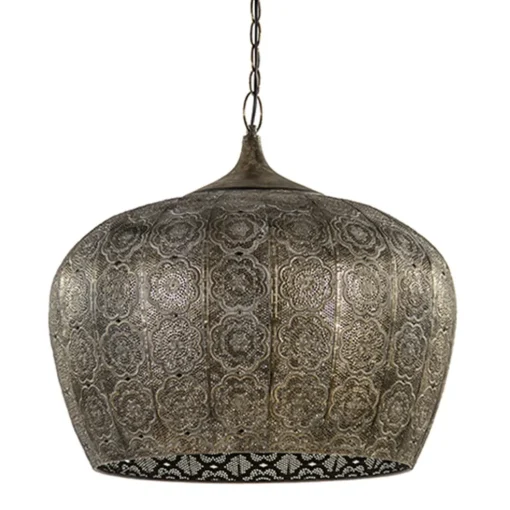 Oosterse hanglamp Emine bruin/goud metaal