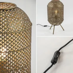 Oosterse vloer/tafellamp op pootjes goud