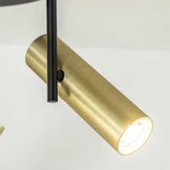 Opbouwspot 3-lichts cilinder zwart/brass