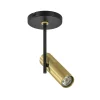 Opbouwspot 1-lichts zwart/brass GU10 mini
