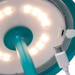 Oplaadbare LED buitenlamp op batterij turquoise