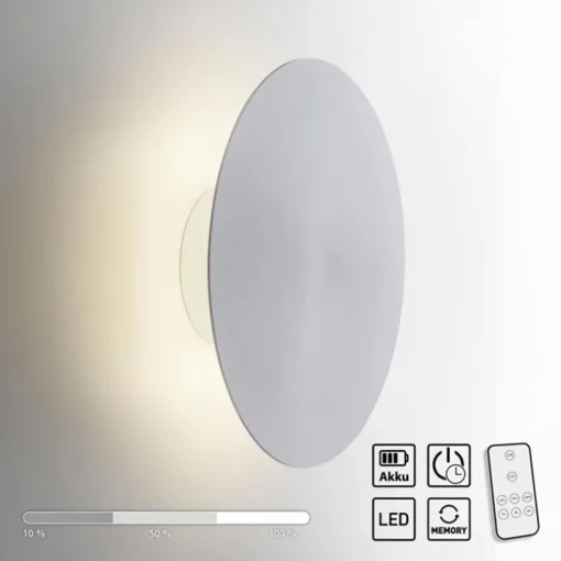 Oplaadbare LED wandlamp op accu aluminium