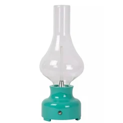 Oplaadbare tafellamp op batterij turquoise