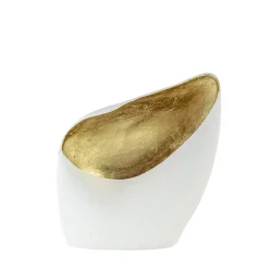 Organische tafellamp mat wit met goldleaf