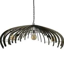 Ovale design hanglamp metaal platinum