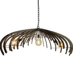 Ovale design hanglamp metaal platinum