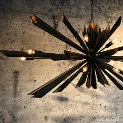 Ovale design hanglamp zwart metaal