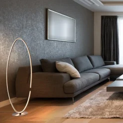 Ovale LED vloerlamp zwart inclusief dimmer