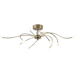 Ovale plafondlamp brons inclusief LED dim to warm
