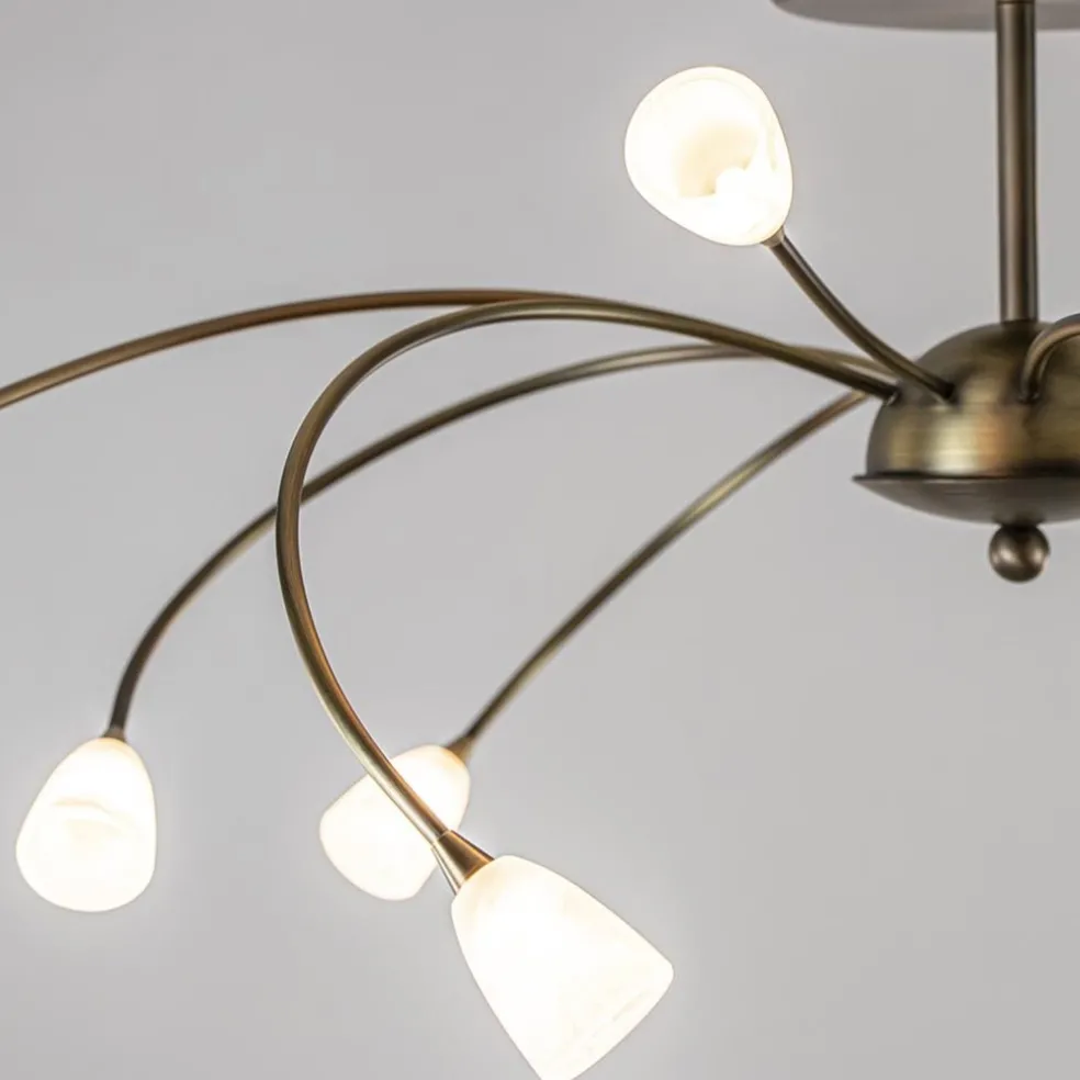 Ovale plafondlamp brons inclusief LED dim to warm