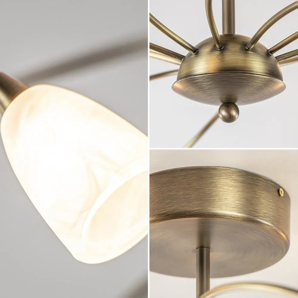 Ovale plafondlamp brons inclusief LED dim to warm