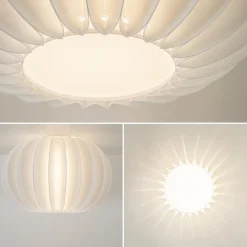 Plafondlamp Arena 40cm zwart/kap wit