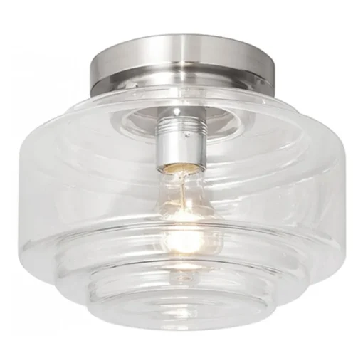 Plafondlamp Art Deco helder glas