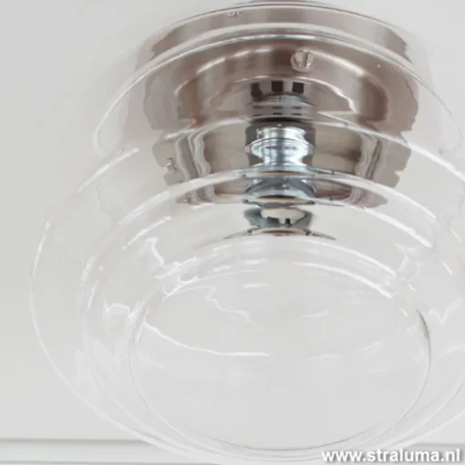 Plafondlamp Art Deco helder glas