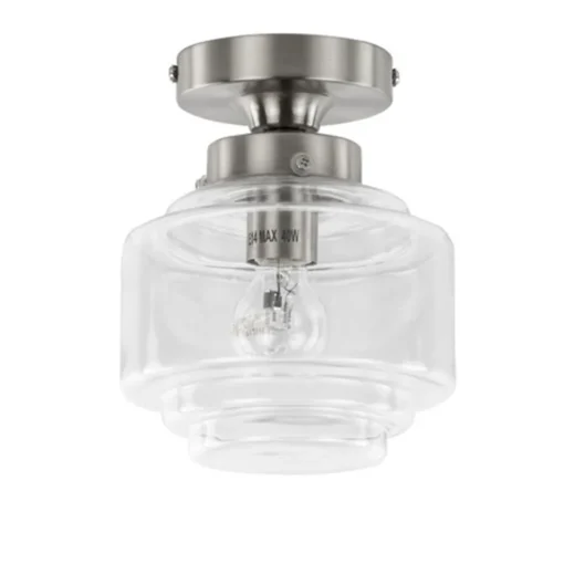 Plafondlamp Art Deco klein helder glas