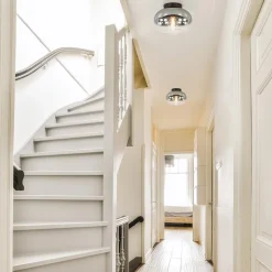 Plafondlamp Bellini zwart/smoke gradient glas