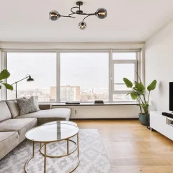 Plafondlamp Blom 3L zwart/smoke glas