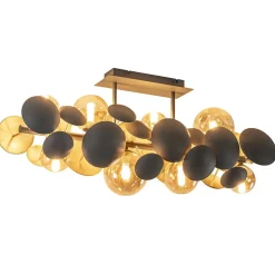 Plafondlamp Bubble 8l 76cm amber/grijs