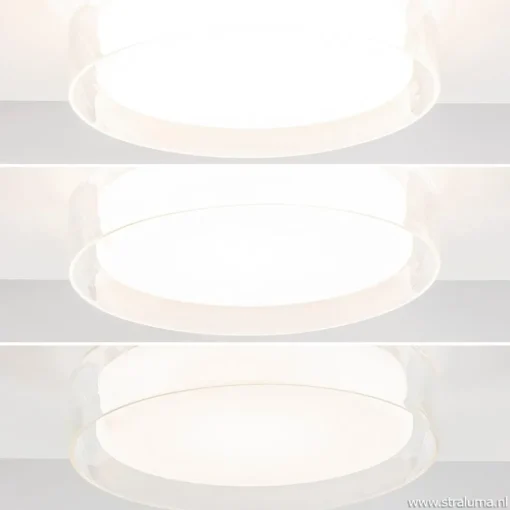 Plafondlamp chroom/clear IP44 3-step dim