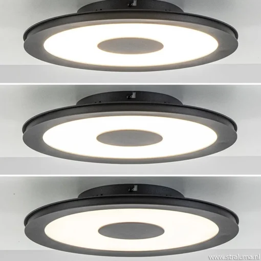 **Plafondlamp disc 32cm zwart 3-step dim
