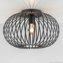 Plafondlamp donut draad zwart 40cm