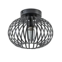 Plafondlamp donut klein draad zwart 25cm