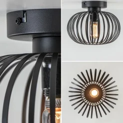 Plafondlamp donut klein draad zwart 25cm