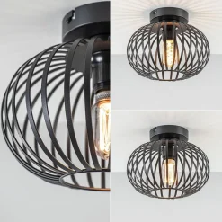 Plafondlamp donut klein draad zwart 25cm