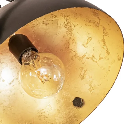 Plafondlamp koepel 30 cm gunmetal/goldleaf