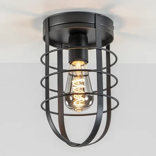 Plafondlamp kooi zwart