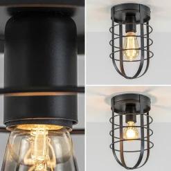 Plafondlamp kooi zwart