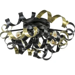 Plafondlamp Krul zwart/goud