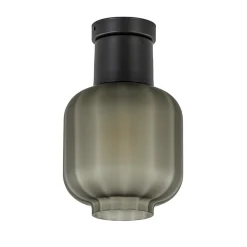 Plafondlamp Lett zwart + smoke glas 20cm