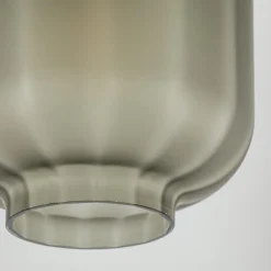 Plafondlamp Lett zwart + smoke glas 20cm