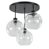 Plafondlamp 3-lichts zwart + helder glas 25cm