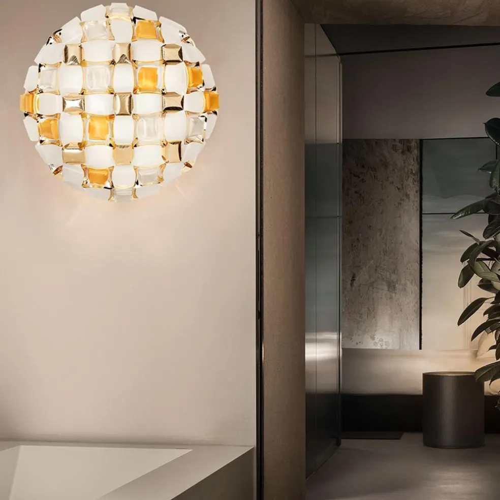 Plafondlamp Mida amber 67cm