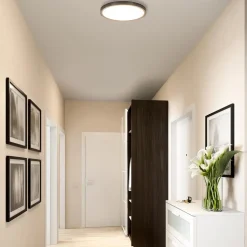 Plafondlamp Piatto 30 zwart + bew.sensor