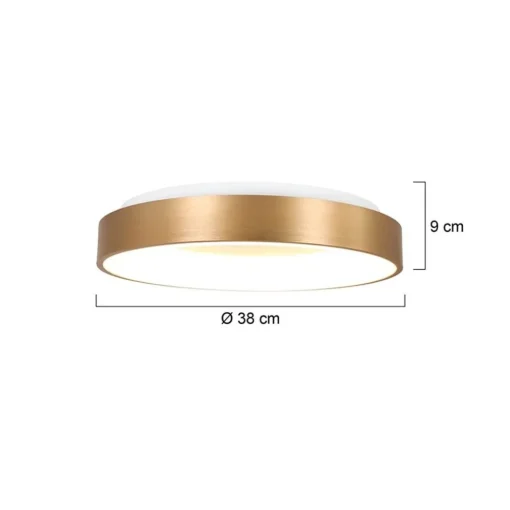 Plafondlamp Ringlede 38cm matgoud