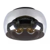 Plafondlamp zwart + smoke glas 40cm