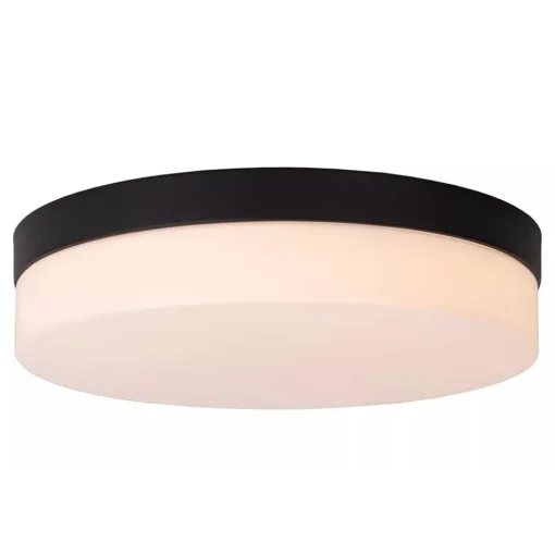 Plafondlamp zwart IP44 + bewegingssensor