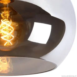 Plafondlamp zwart met smoke glas